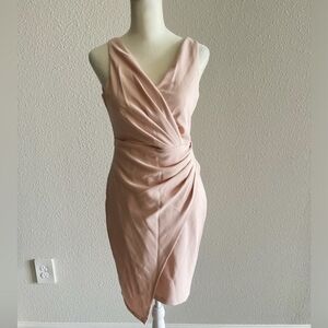 Guess women’s blush pink size 4 dress sleeveless ruched wedding guest